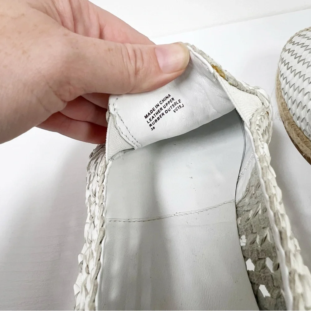 Michael Kors Collection Toni‎ Espadrilles Flat in Optic White 38 Leather